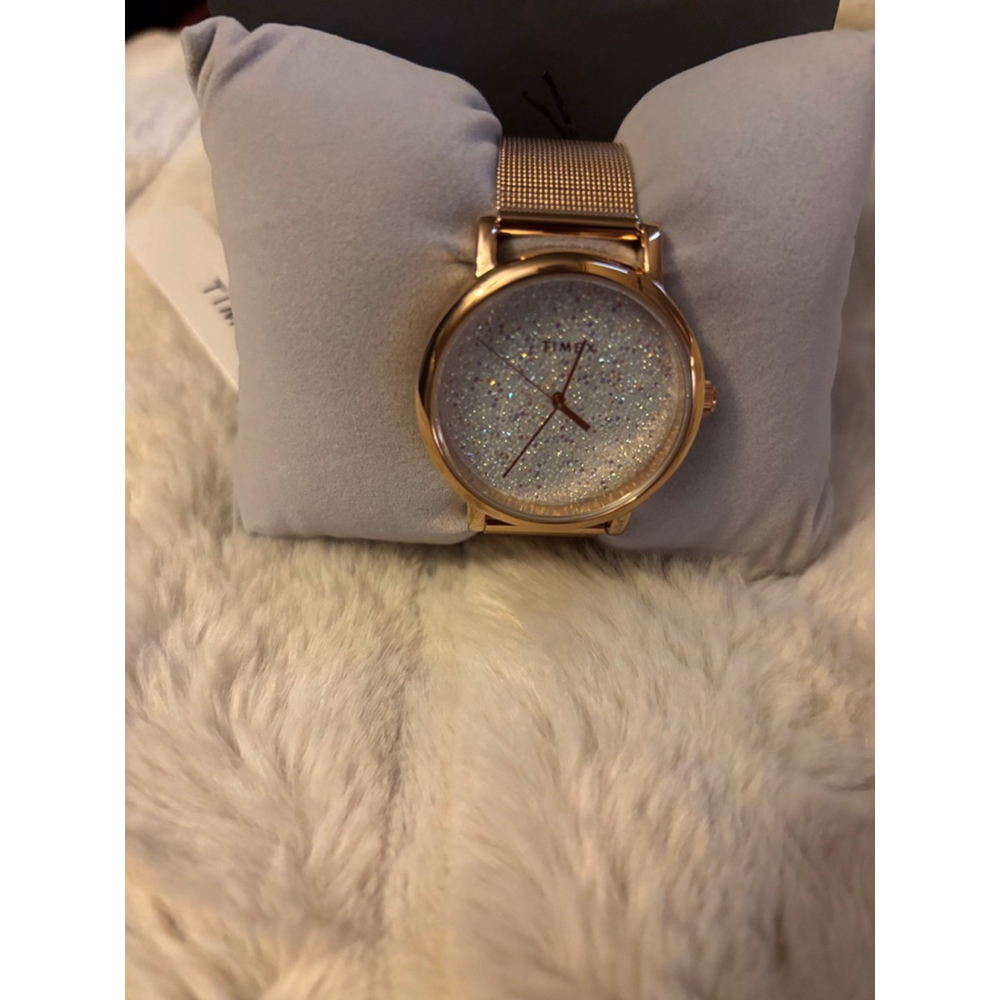 NWT NIB Timex Gold Tone Crystal Face Watch